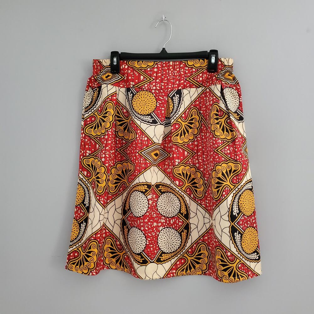 Colorful Graphic Print Circle Skirt M